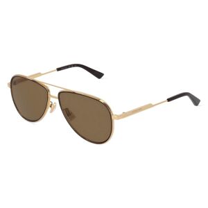 Kering Eyewear BOTTEGA VENETA BV1240S Herren-Sonnenbrille Vollrand Pilot Metall-Gestell, gold