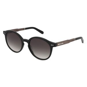 Masterdis Woodfellas 10777 TROSTBERG Damen-Sonnenbrille Vollrand Rund Holz Acetate-Gestell, schwarz