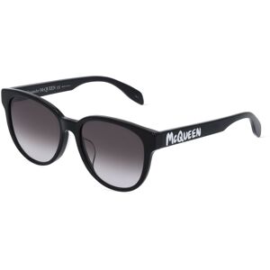 Kering Eyewear ALEXANDER MC QUEEN AM0387SK Damen-Sonnenbrille Vollrand Panto Kunststoff-Gestell, schwarz