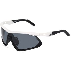 Marcolin Deutschland ADIDAS SP0055 Unisex-Sonnenbrille Vollrand Monoscheibe Kunststoff-Gestell, weiß