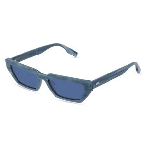 Kering Eyewear Alexander McQueen MQ0302S Unisex-Sonnenbrille Vollrand Eckig Kunststoff-Gestell, blau