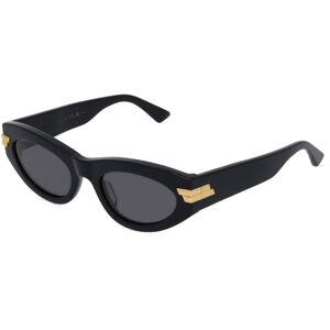 Kering Eyewear Bottega Veneta BV1189S Damen-Sonnenbrille Vollrand Butterfly Kunststoff-Gestell, schwarz