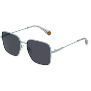 Safilo POLAROID PLD 6194/S/X Damen-Sonnenbrille Vollrand Eckig Metall-Gestell, blau