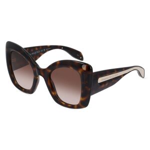 Kering Eyewear ALEXANDER MC QUEEN AM0402S Damen-Sonnenbrille Vollrand Butterfly Kunststoff-Gestell, braun