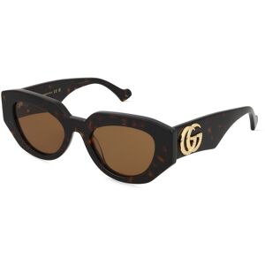 Kering Eyewear Gucci GG1421S Damen-Sonnenbrille Vollrand Achteckig Recycled Acetat-Gestell, braun