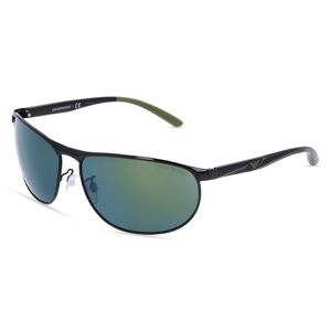 Luxottica Emporio Armani EA2124 Herren-Sonnenbrille Vollrand Oval Metall-Gestell, schwarz