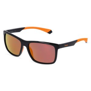 Safilo POLAROID PLD 7043/S Herren-Sonnenbrille Vollrand Eckig Kunststoff-Gestell, schwarz