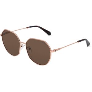 Safilo POLAROID PLD 4140/G/S/X Damen-Sonnenbrille Vollrand Achteckig Metall-Gestell, Gold