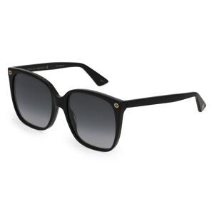 Kering Eyewear Gucci GG0022S Damen-Sonnenbrille Vollrand Eckig Kunststoff-Gestell, schwarz