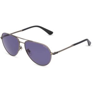 De Rigo Police POISPLE25 Herren-Sonnenbrille Vollrand Pilot Metall-Gestell, grau