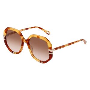 Kering Eyewear Chloé CH0105S Unisex-Sonnenbrille Vollrand Achteckig Bio-Acetat-Gestell, gelb