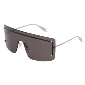 Kering Eyewear ALEXANDER MC QUEEN AM0412S Unisex-Sonnenbrille Vollrand Monoscheibe Kunststoff-Gestell, silber