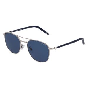 Kering Eyewear MONTBLANC MB0271S Herren-Sonnenbrille Vollrand Rund Metall-Gestell, silber