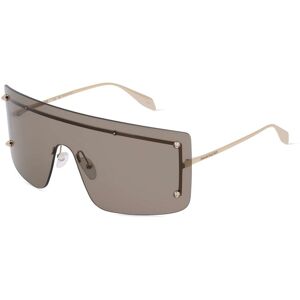 Kering Eyewear ALEXANDER MC QUEEN AM0412S Unisex-Sonnenbrille Vollrand Monoscheibe Kunststoff-Gestell, gold