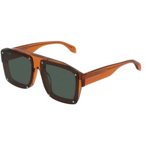 Kering Eyewear Alexander McQueen AM0335S Unisex-Sonnenbrille Vollrand Eckig Kunststoff-Gestell, orange