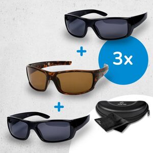 Keine HD Polar View polarisierte Sonnenbrille 3 Stk. inkl. Zubehör GRATIS  / 2x schwarz + 1x Hornoptik