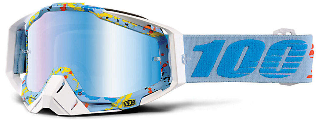 100% Racecraft Extra Motocross Brille Einheitsgröße Weiss Blau