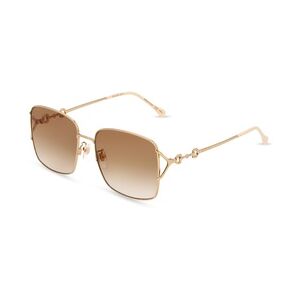 Gucci GG 1018SK Damen-Sonnenbrille Vollrand Eckig Metall-Gestell, gold