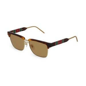 Gucci GG0603S Unisex-Sonnenbrille Vollrand Browline Metall-Gestell, gold