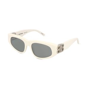 Balenciaga BB0095S Damen-Sonnenbrille Vollrand Butterfly Recycled Acetat-Gestell, weiß