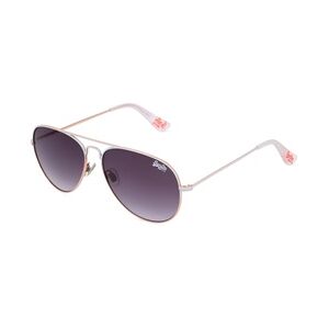 Superdry HERITAGE Unisex-Sonnenbrille Vollrand Pilot Metall-Gestell, weiß