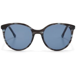 TOM TAILOR Damen Retro Sonnenbrille mit runden Gläsern, blau, Logo Print, Gr. ONESIZE