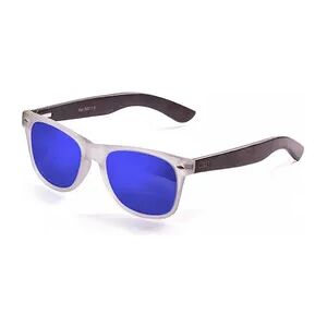 Ocean BEACH WOOD - polarisierte Sonnenbrille - brown arm/white trasparent/blue