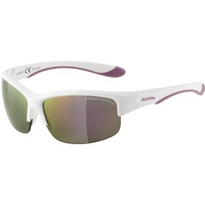 Alpina Flexxy Youth Kinder Sportbrille (310 white matt/purple, Scheibe: pink mirror (S3))