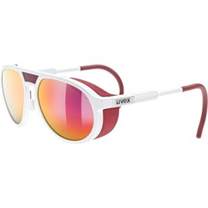 uvex MTN Classic Polavision Sportbrille (8830 white matt, polavision/mirror red (S3))