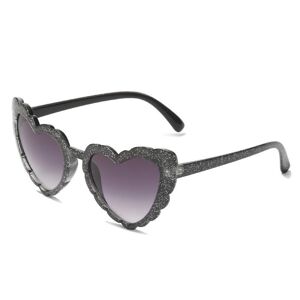 b behover. Retro hjerteformede solbriller kvinder overdimensioneret UV400 glitter