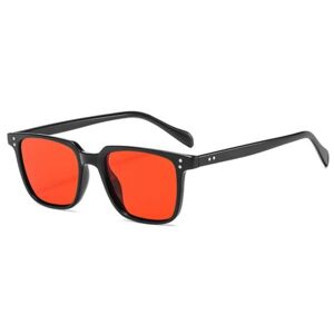 Megabilligt Firkantet solbriller rødt glas sort
