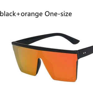 Ny stil dame solbriller firkantet overdimensioneret luksus black+orange