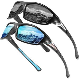 2 x polariserede mænds/kvinders solbriller (sort og blå); lys fr