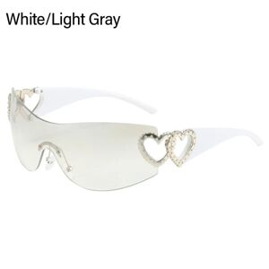 Y2k solbriller til kvinder herre nuancer HVID/LYSGÅ White/Light Gray