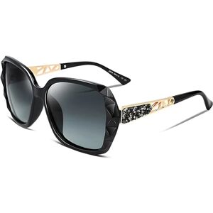 #Damesolbriller Polariseret UV400 beskyttelse Overdimensionerede briller Klassiske solbriller med stort stel til kvinder B2289#