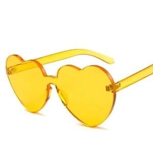 b behover. Retro hjerteformede solbriller kvinder overdimensioneret UV400 Yellow one size
