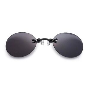 FMYSJ Retro Round Clip On Nose Glasses Matrix Morpheus Movie Rimless Solbriller (FMY) Black And Gray Lens