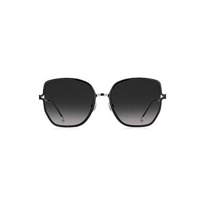 Boss Black-frame sunglasses with forked temples and branded chain