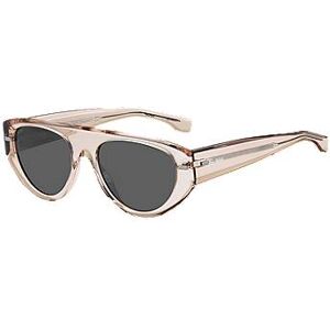 Boss Translucent pink bio-acetate sunglasses with patterned rivets