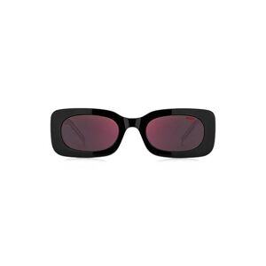HUGO Red-and-black-acetate sunglasses with detachable slogan strap