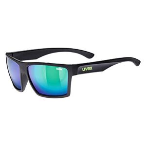 Uvex LGL 29 Sonnenbrille für Damen und Herren verspiegelt Filterkategorie 3 black matt/green one size