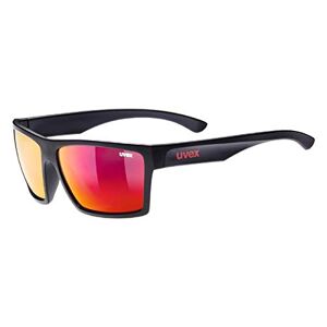 Uvex LGL 29 Sonnenbrille für Damen und Herren verspiegelt Filterkategorie 3 black matt/red one size