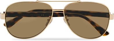 Gucci GG0528S Sunglasses Crystal/Brown men One size Guld,Brun