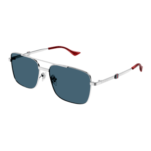 Gucci-1441s/s 003 Silver(blue 58*16 Gafas De Sol Plata