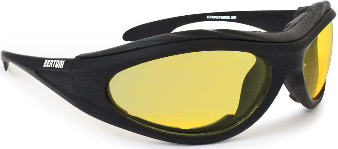 Bertoni AF125A Gafas de sol - Negro Amarillo (un tamaño)
