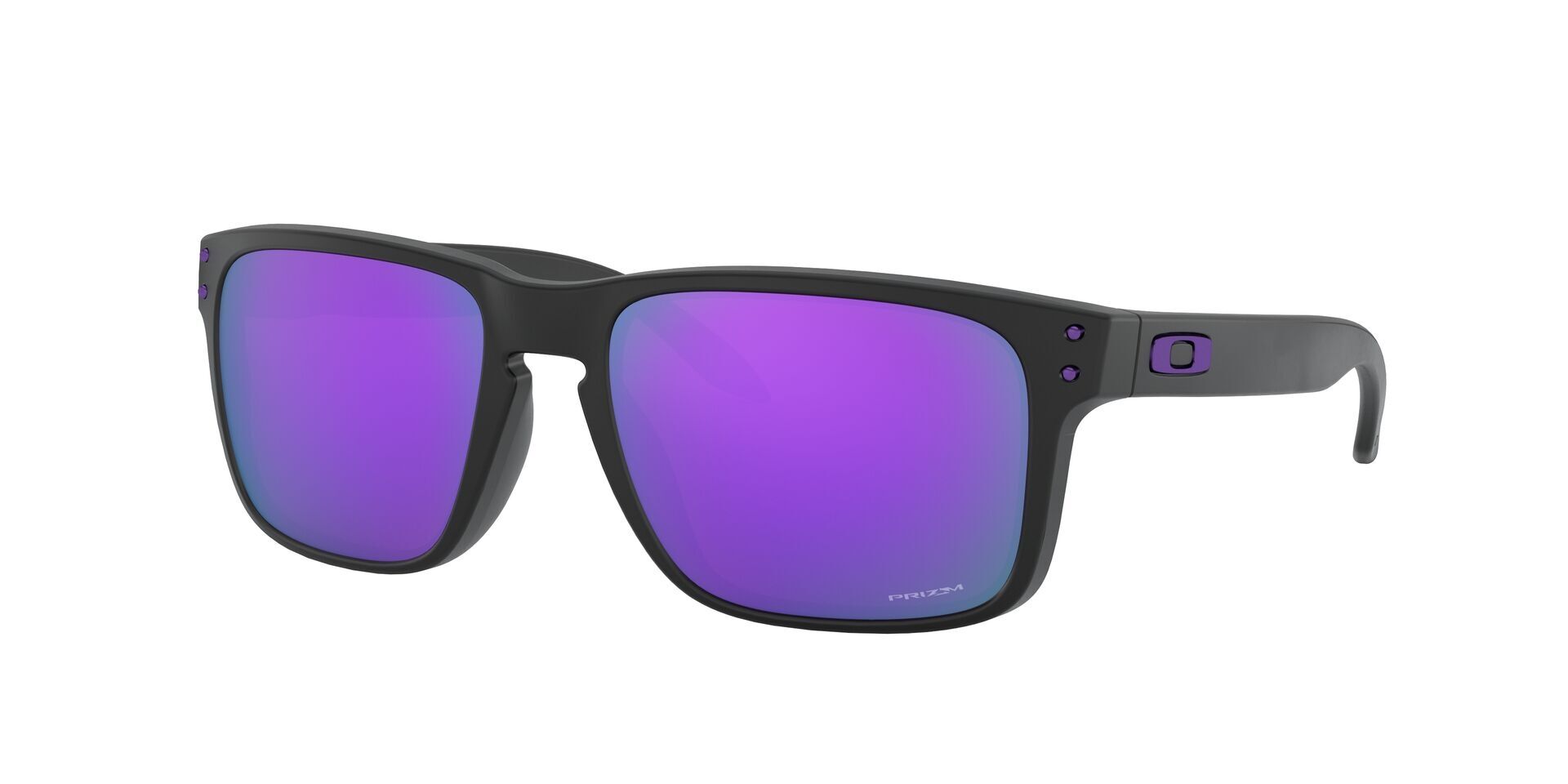 Oakley-Holbrook-9102 9102k6 Matte Black(prizm Violet 55*18 Gafas De Sol Negro