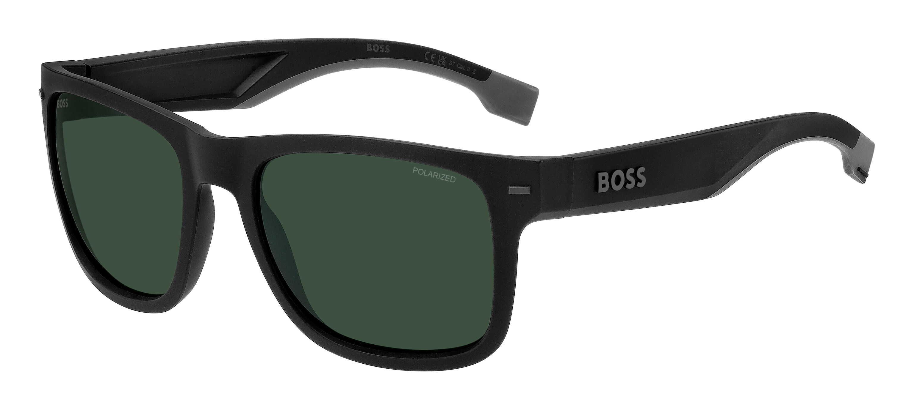 Boss 1496/s O6w*55 Matte Black Grey(green Polarized High Contrast Oleophobic 55*19 Gafas De Sol Negro