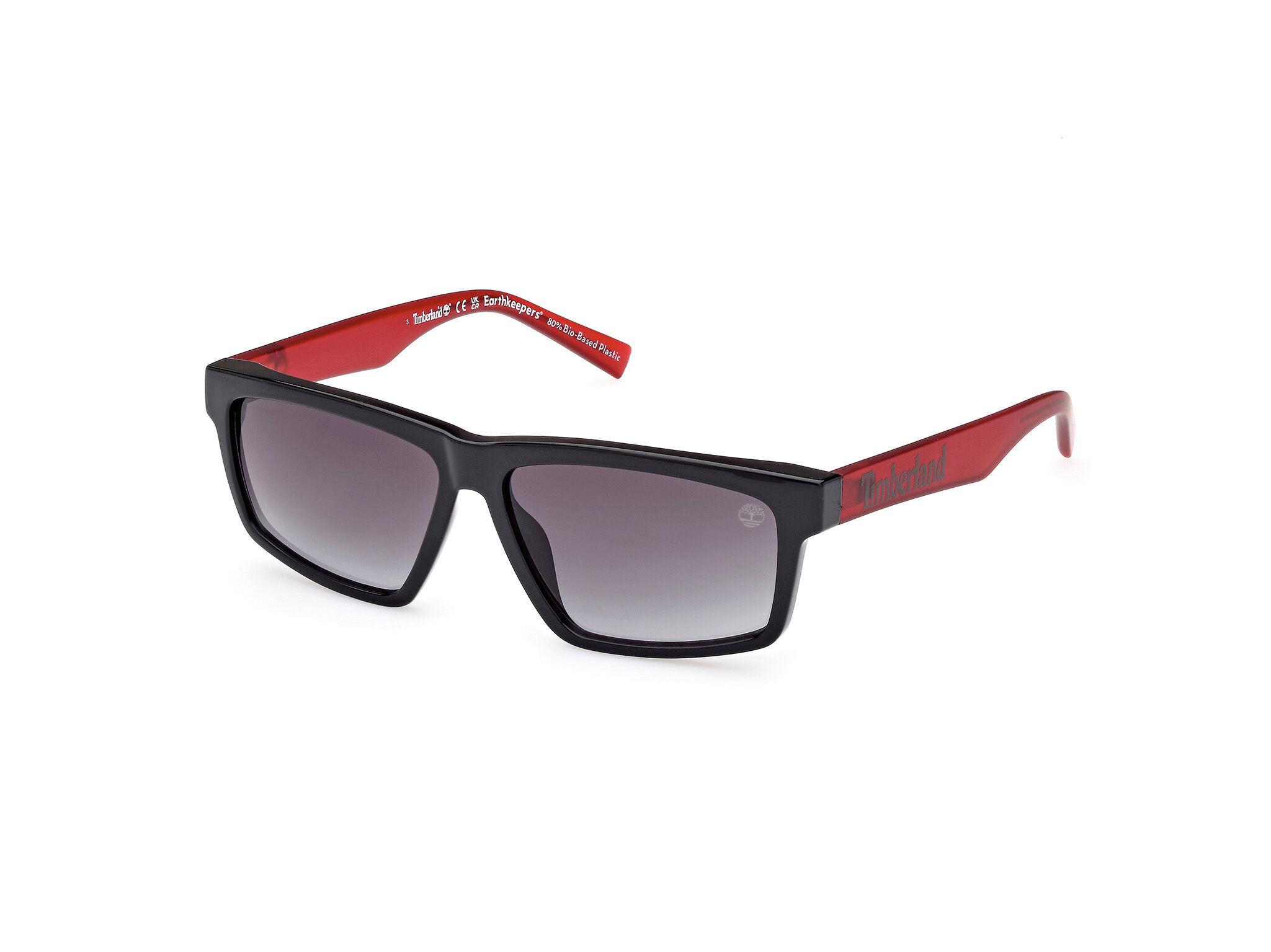 Timberland-9329/s 01b Shiny Black  (gradient Smoke 56*13 Gafas De Sol Negro   Rojo