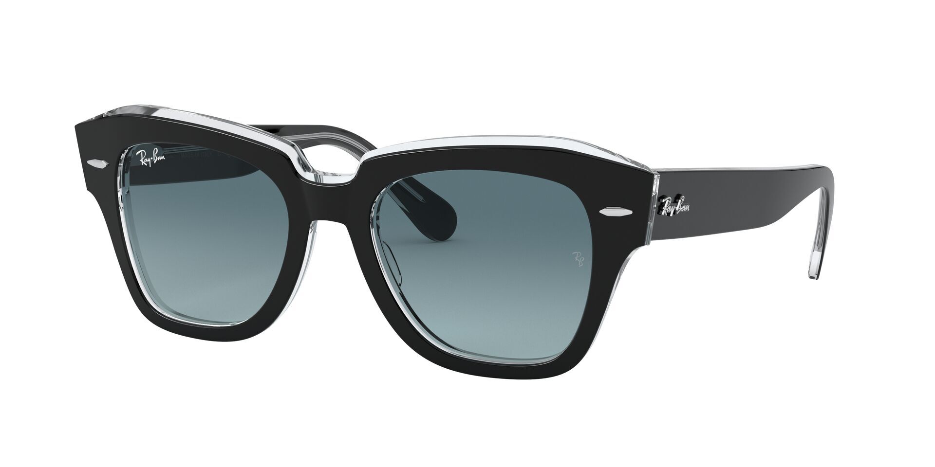 Rayban Rb-2186 12943m Black On Trasparent(blue Gradient Grey 52*20 Gafas De Sol Negro   Transparente