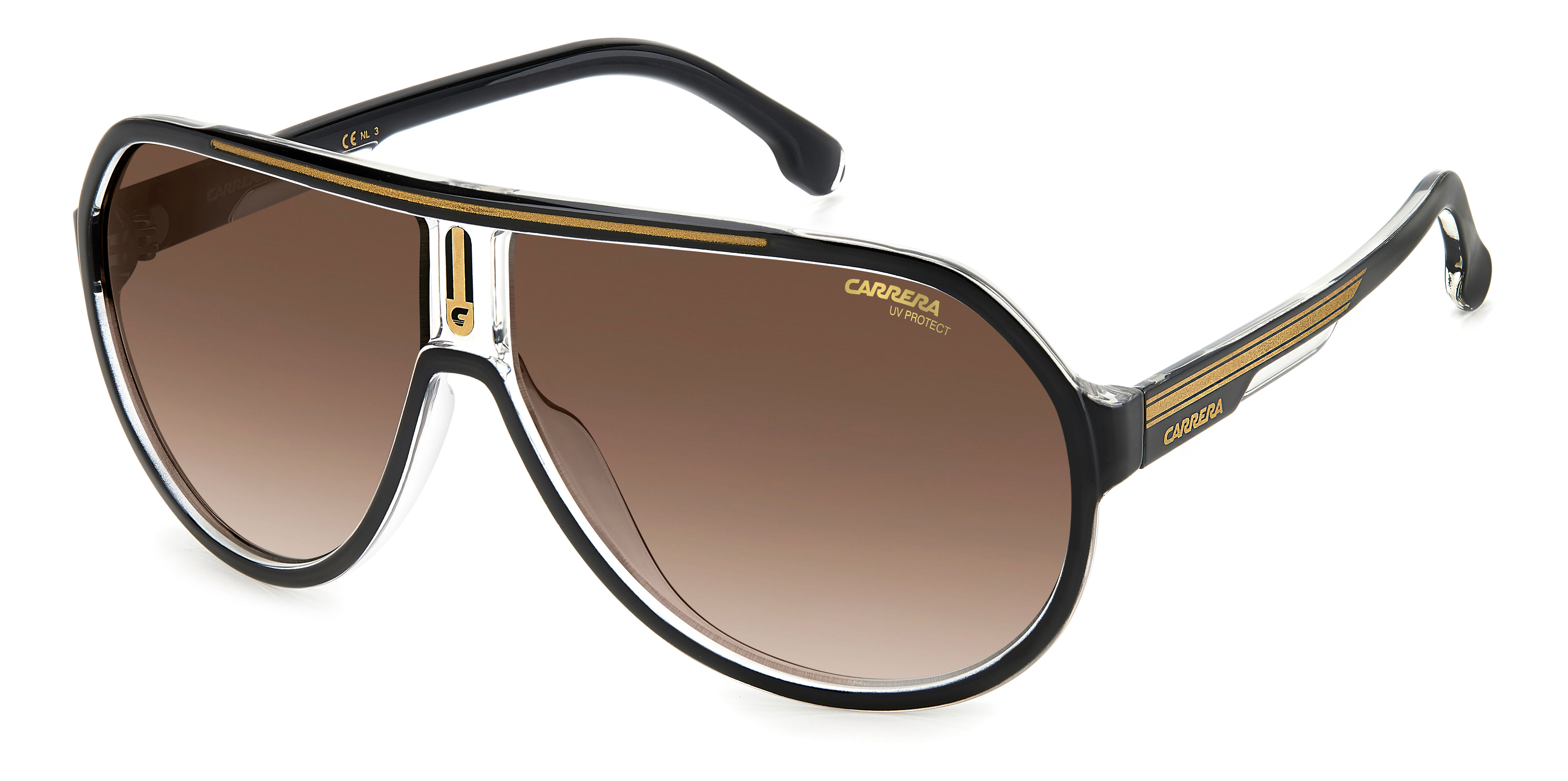 Carrera-1057/s 2m2*ha Black Gold(brown Shaded 64*11 Gafas De Sol Negro/dorado